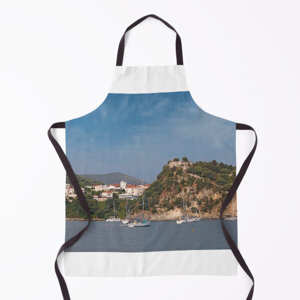 Item preview, old ruined castle on hill and Parga town in summer  designed and sold by goceris.