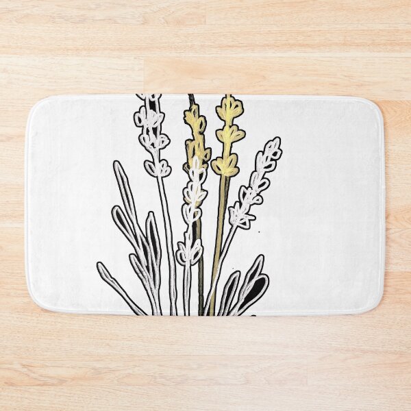 Item preview, Lavender and bee ambidextrous line drawing designed and sold by orangerinka.