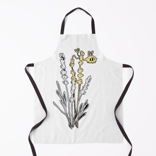 Item preview, Lavender and bee ambidextrous line drawing designed and sold by orangerinka.