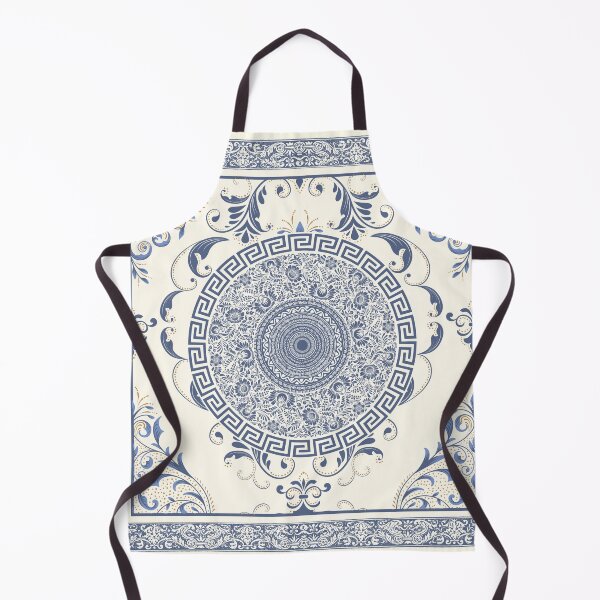 Item preview, Ornate Baroque Cream Blue Greek Key designed and sold by Yiorgos Designs.