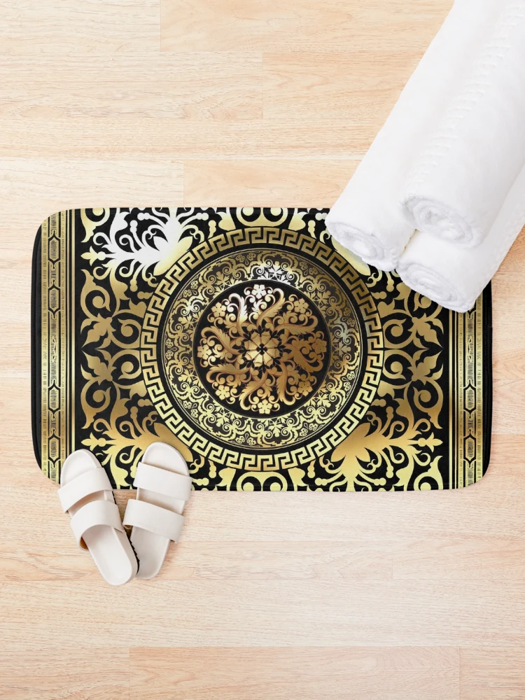 Greek Keys Black Cream Intricate Design Bath Mat for Sale by Yiorgos  Designs