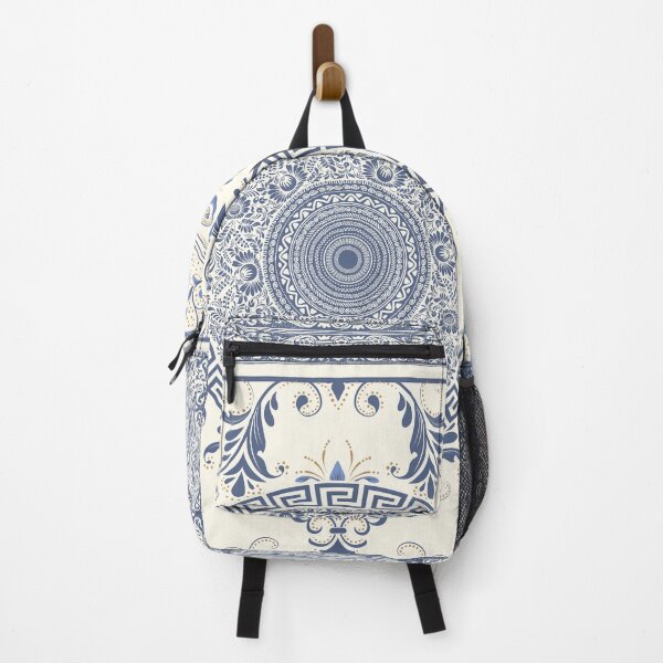 Item preview, Ornate Baroque Cream Blue Greek Key designed and sold by Yiorgos Designs.