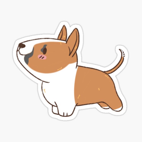 Item preview, Red and White Bull Terrier chibi Stickers&Magnets designed and sold by Whitepup-Art.
