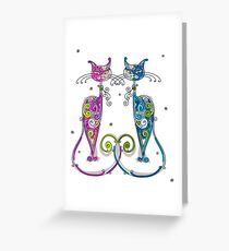 Amusing Christmas cats graphics Greeting Card