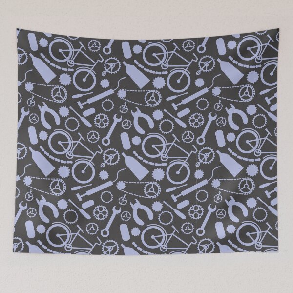 Item preview, Blue Bicycle tools on dark gray background designed and sold by shushunya13.