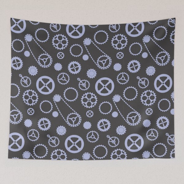 Item preview, Chain rings pattern purple blue on dark gray background designed and sold by shushunya13.