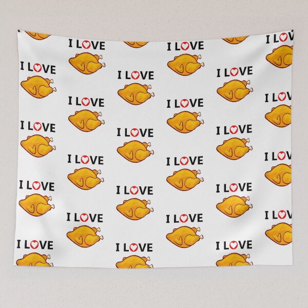 Item preview, I Love Grilled Chicken - Fried Chicken - Barbecue Chicken - Crispy Chicken designed and sold by urban-design.