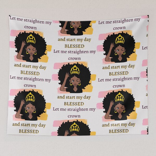 Item preview, Let me straighten my crown and start my day blessed-White designed and sold by bkmagicstyle.
