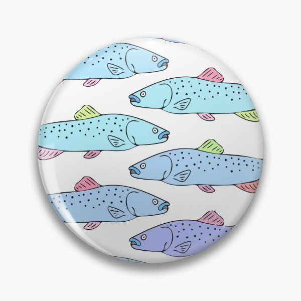 Item preview, Cute and Colorful Trout Pattern (white) designed and sold by Davey's Designs.
