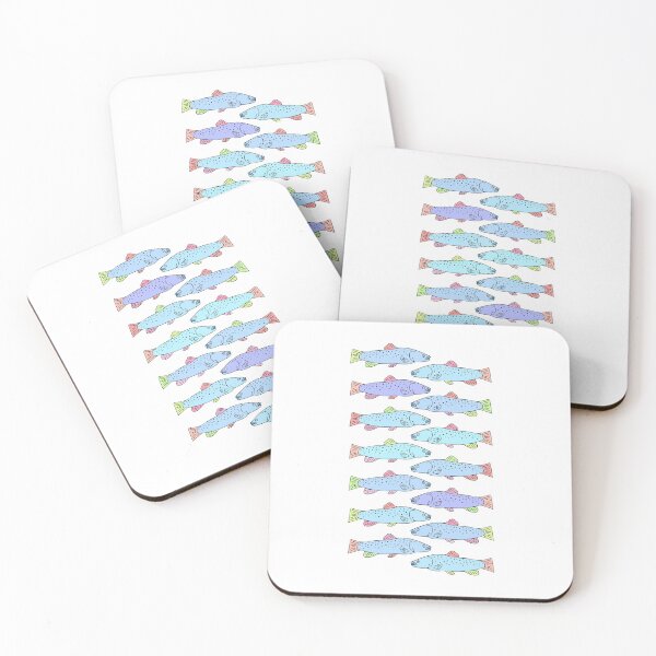 Item preview, Cute and Colorful Trout Pattern (white) designed and sold by Davey's Designs.