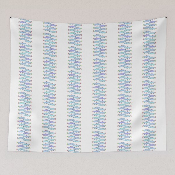 Item preview, Cute and Colorful Trout Pattern (white) designed and sold by Davey's Designs.