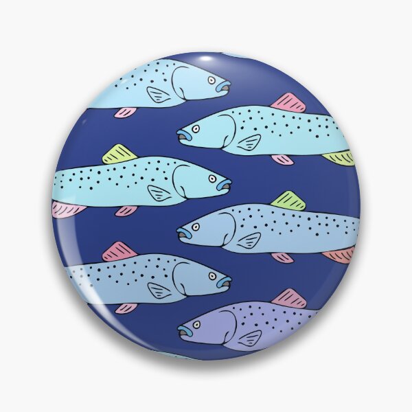 Item preview, Cute and Colorful Trout Pattern (blue) designed and sold by Davey's Designs.