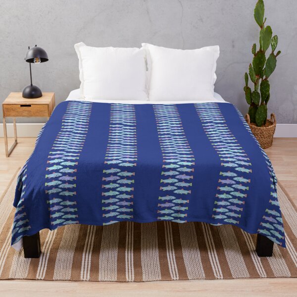 Item preview, Cute and Colorful Trout Pattern (blue) designed and sold by Davey's Designs.