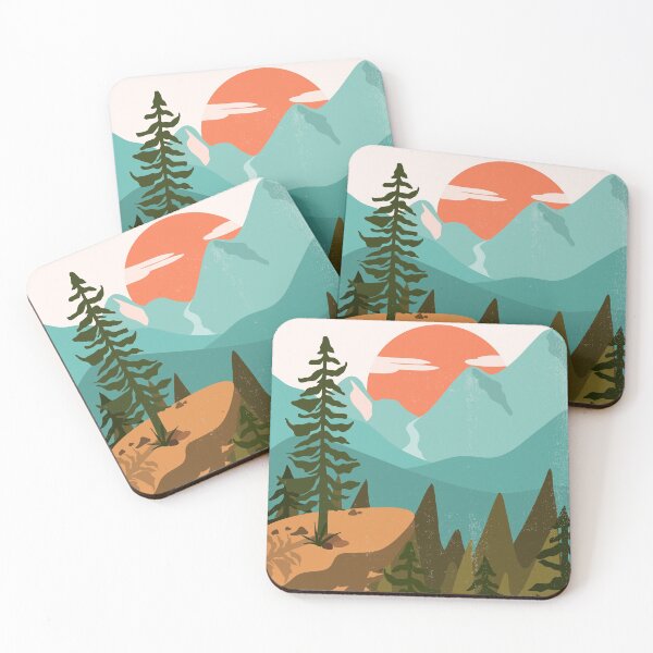 Item preview, Pine Forest, Mountains, And Sunrise designed and sold by ArunikaPrints.