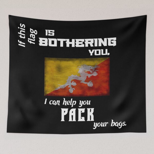 Item preview, Bhutanese flag - pack your bags designed and sold by 2Girls1Shirt.