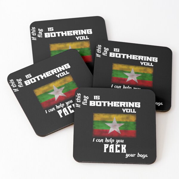 Item preview, Burmese flag - pack your bags designed and sold by 2Girls1Shirt.