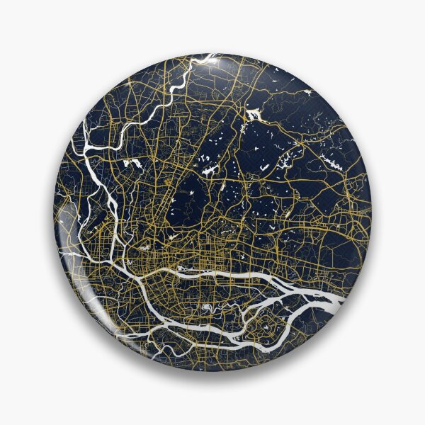 Item preview, Guangzhou City Map of China - Gold Art Deco designed and sold by deMAP.
