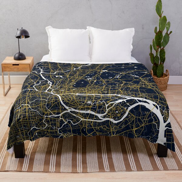 Item preview, Guangzhou City Map of China - Gold Art Deco designed and sold by deMAP.