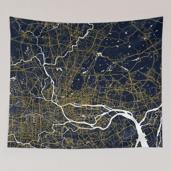 Item preview, Guangzhou City Map of China - Gold Art Deco designed and sold by deMAP.