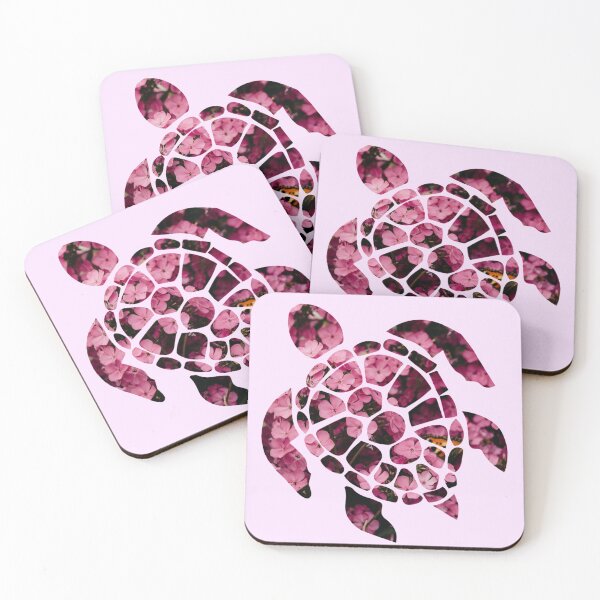 Item preview, Floral Sea Turtle Purple Pink designed and sold by MADINKSHOP.