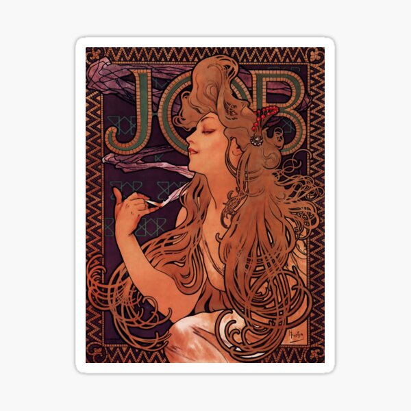'Job' by Alphonse Mucha (Reproduction) Sticker