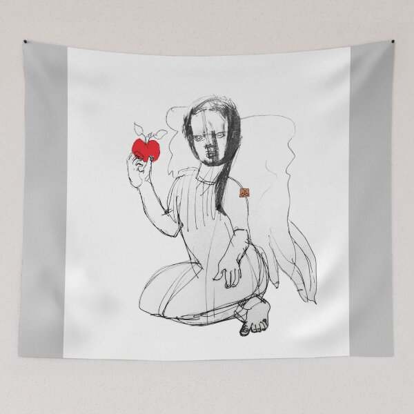 Item preview, The Inducement Angel with Red Apple (Original Art Drawing by ACCI) designed and sold by VanyssaGraphics.