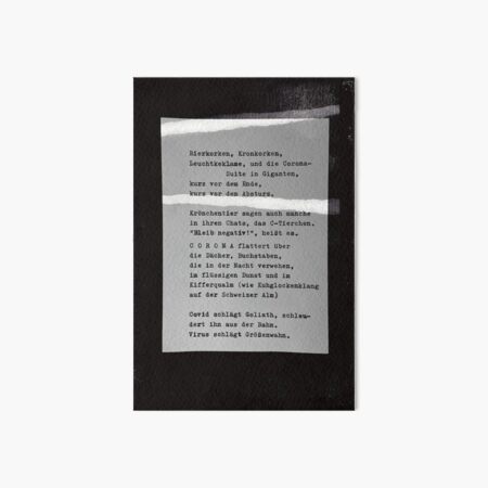 Bierkorken, Kronkorken ... Gedicht 21 aus Lockdwon - ein C-MOVIE von Pfeiffer & Meister Galeriedruck