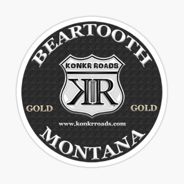 Item preview, Konkr Roads Beartooth Pass Highway Montana Wyoming TourTag Helmet Decal designed and sold by KonkrRoads.