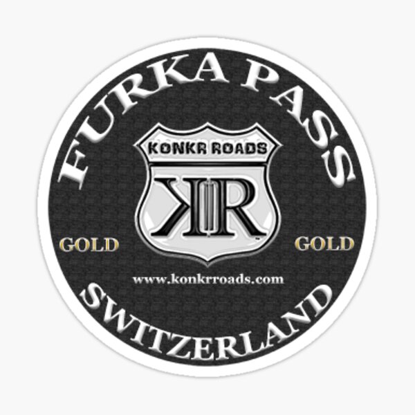 Item preview, Konkr Roads Furka Pass Switzerland TourTag Helmet Decal designed and sold by KonkrRoads.