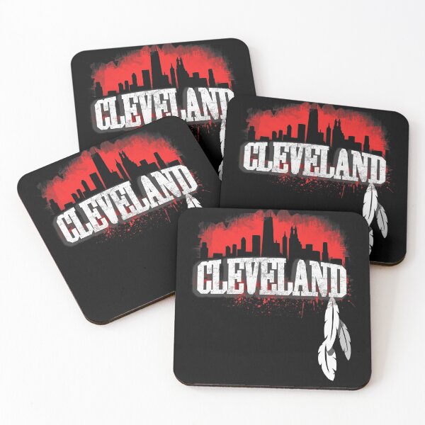 Item preview, Red Cleveland Ohio Skyline Distressed Vintage Silhouette Cle Oh Cityscape Architecture  designed and sold by WillPowerApp.