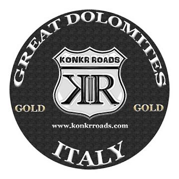 Artwork thumbnail, Konkr Roads Great Dolomites Road Italy TourTag Helmet Decal by KonkrRoads