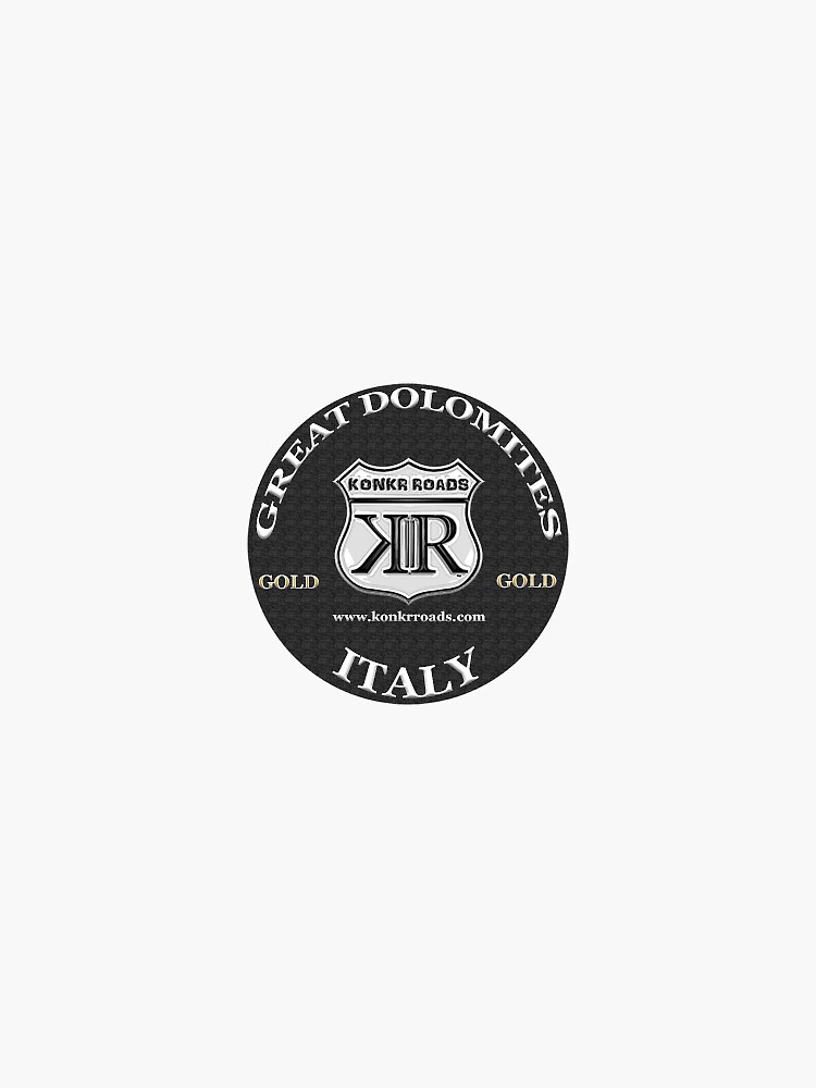 Thumbnail 3 of 3, Sticker, Konkr Roads Great Dolomites Road Italy TourTag Helmet Decal designed and sold by KonkrRoads.