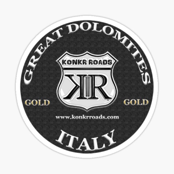 Item preview, Konkr Roads Great Dolomites Road Italy TourTag Helmet Decal designed and sold by KonkrRoads.