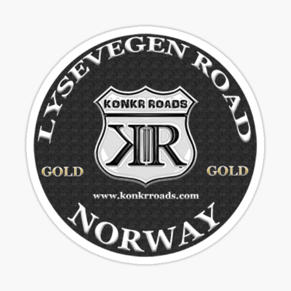 Item preview, Konkr Roads Lysevegen Road Norway TourTag Helmet Decal designed and sold by KonkrRoads.