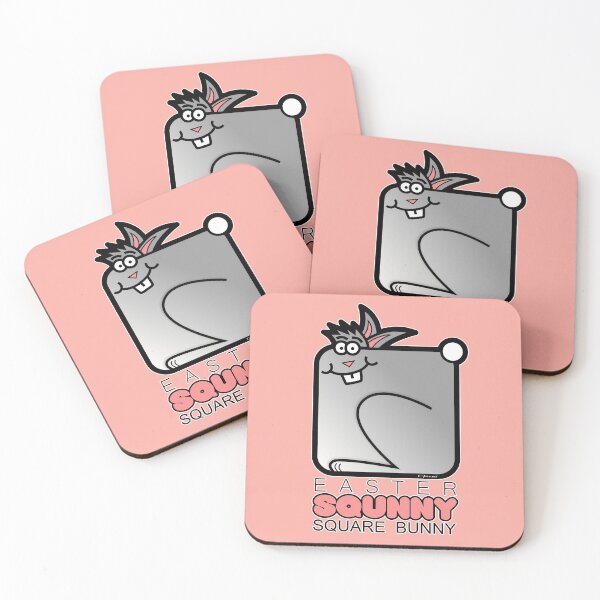 Item preview, Easter Bunny Retro Square Squnny Pink designed and sold by Quooki.