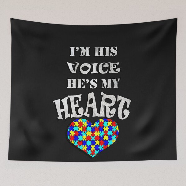 Item preview, Autism Acceptance Awareness Quote: I'm His Voice He's My Heart Autistic  designed and sold by tamdevo1.