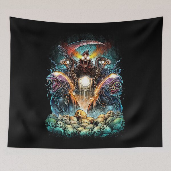 Item preview, Grim reaper riding motorcycle and alien dog designed and sold by Winya.