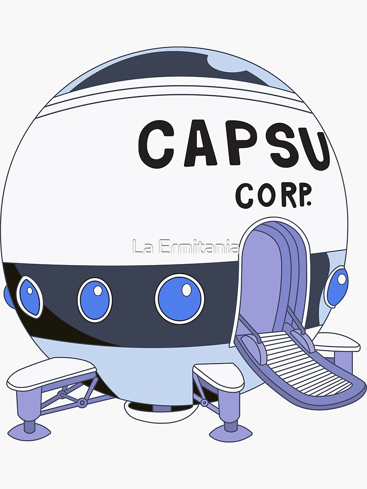 " Capsule Corp Dragon Ball Spaceship" Sticker by dystopix Redbubble