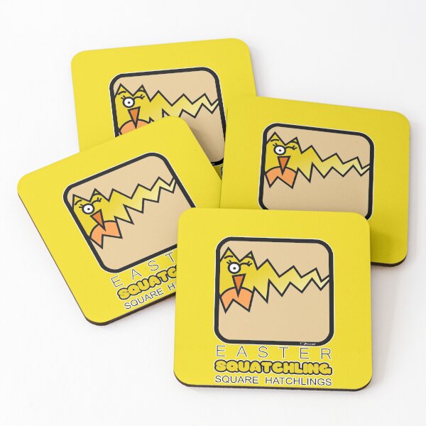 Item preview, Easter Hatchling Retro Square Squatchling Yellow designed and sold by Quooki.