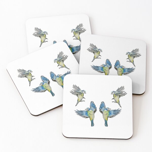 Item preview, Blue tits in flight designed and sold by HollyPopsDesign.