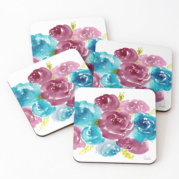 Item preview, Blue and purple watercolour  roses designed and sold by Artbylees.