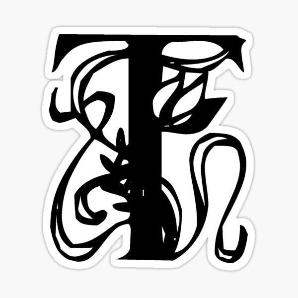 Floral Letter T Sticker For Sale By Darkartstudio Redbubble
