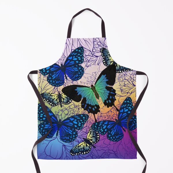 Item preview, Bright Blue Butterflies on Jewel Colored Peony Background designed and sold by FringyGingy.