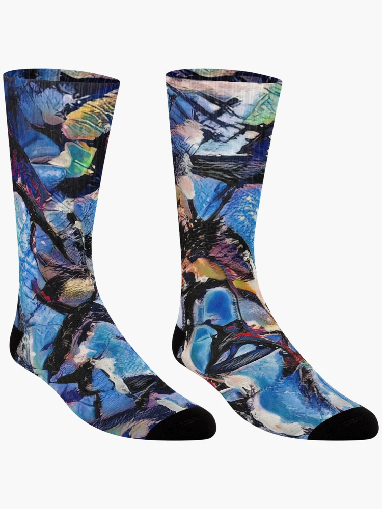 Thumbnail 3 of 5, Socks, Abstract Pattern “Dramatic Model” designed and sold by Vidar17.