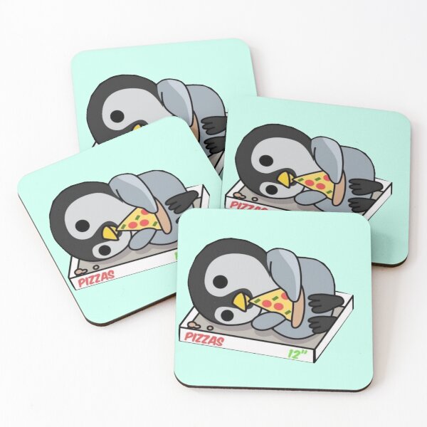 Item preview, Kawaii penguin eats pizza designed and sold by HappyDays-.