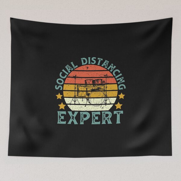 Item preview, Vintage Retro Drummer Social Distancing Expert designed and sold by DreamColor.