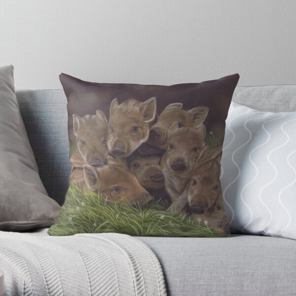 Wild Boar Humbugs Throw Pillow