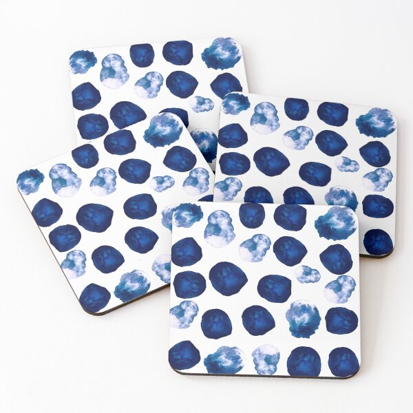 Item preview, Watercolour  blue and blush dots - large designed and sold by Artbylees.