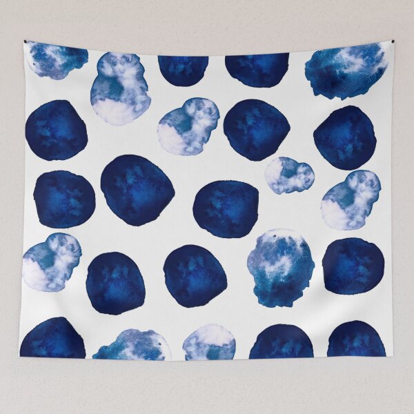 Item preview, Watercolour  blue and blush dots - large designed and sold by Artbylees.