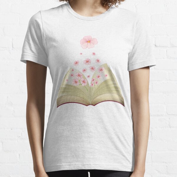 flowers growing from book Essential T-Shirt